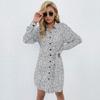 Temperament and Elegance Outer Wear Fashion Women's Shirt Type Long Sleeve Printed Dress Spring and Autumn Petite