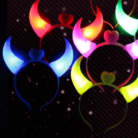 Заколка для волос с узором в виде рогов, светящаяся пластиковая повязка на голову для детей и взрослых, аксессуары для косплея