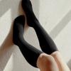 SOOPUI Organic Cotton Knee Socks In black_Organic Cotton Knee Socks In Black