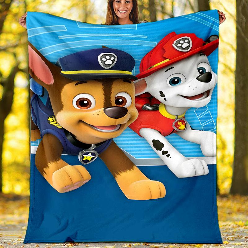 PAW Patrol Theme Printed Blanket - Perfect for Couch, Bed, Travel & Outdoor Use | Machine Washable, Cozy & Durable.