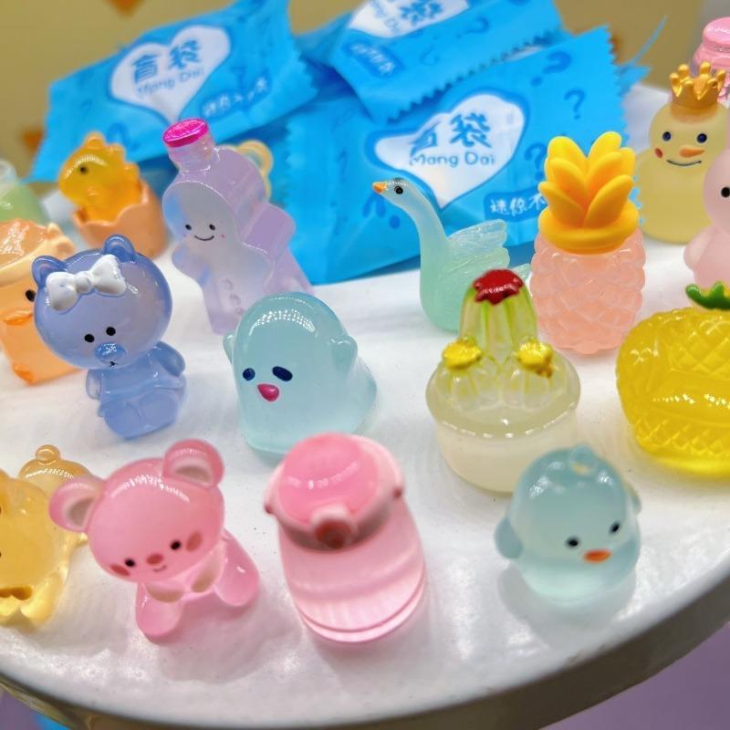 10pcs Luminous Animal Blind Bag Cute Simulation Animal Model Mini Blind Box Toys Kids Gifts Surprise Blind Bag Random