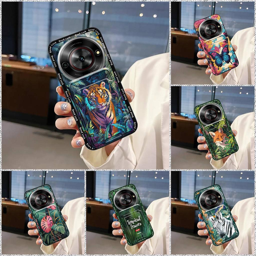 Чехол Милый Чехол для Телефона Для ZTE Blade A75 5G/Nubia Focus 5G/Calf 5G Полная защита Карман для карт Задняя крышка Мультяшный Противоударный ТПУ