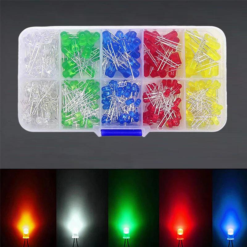 150pcs/box 3mm 5mm LED Light Emitting Diode Electronic Kit White Yellow Red Green Blue Assorted Kit DIY LEDs Photodiode