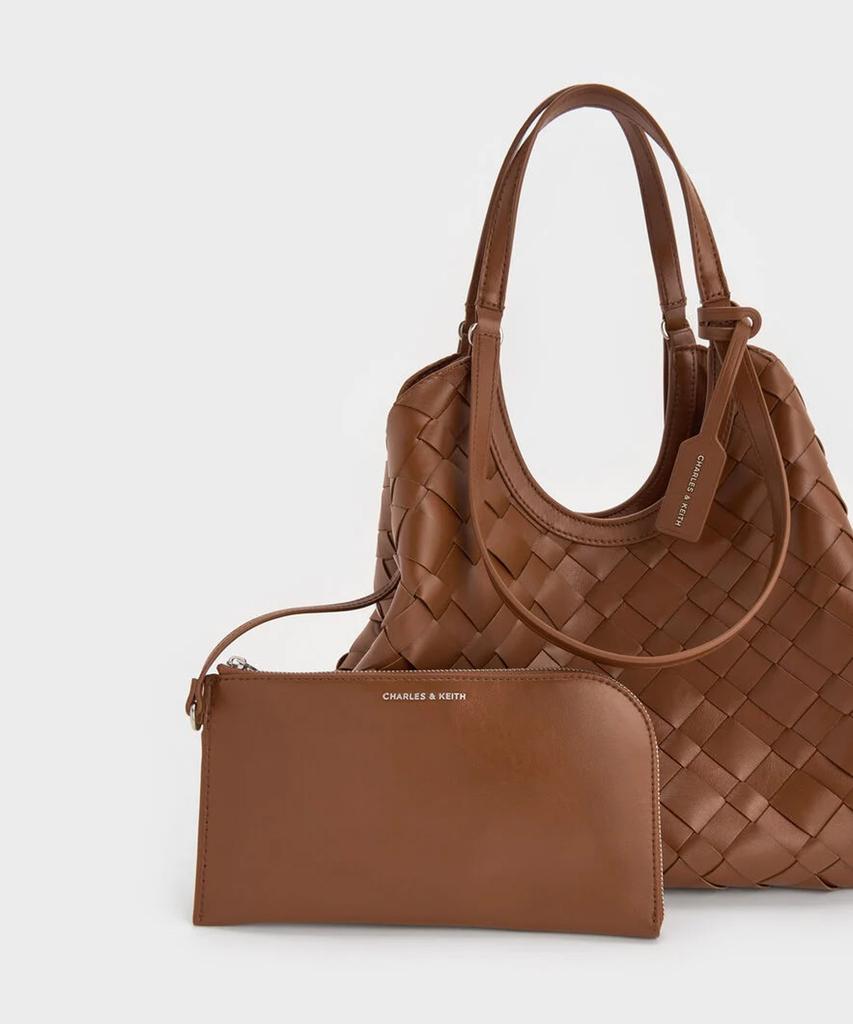 Charles & Keith Плетеная сумка-тоут Yvette 3 цвета Ck2-30701583