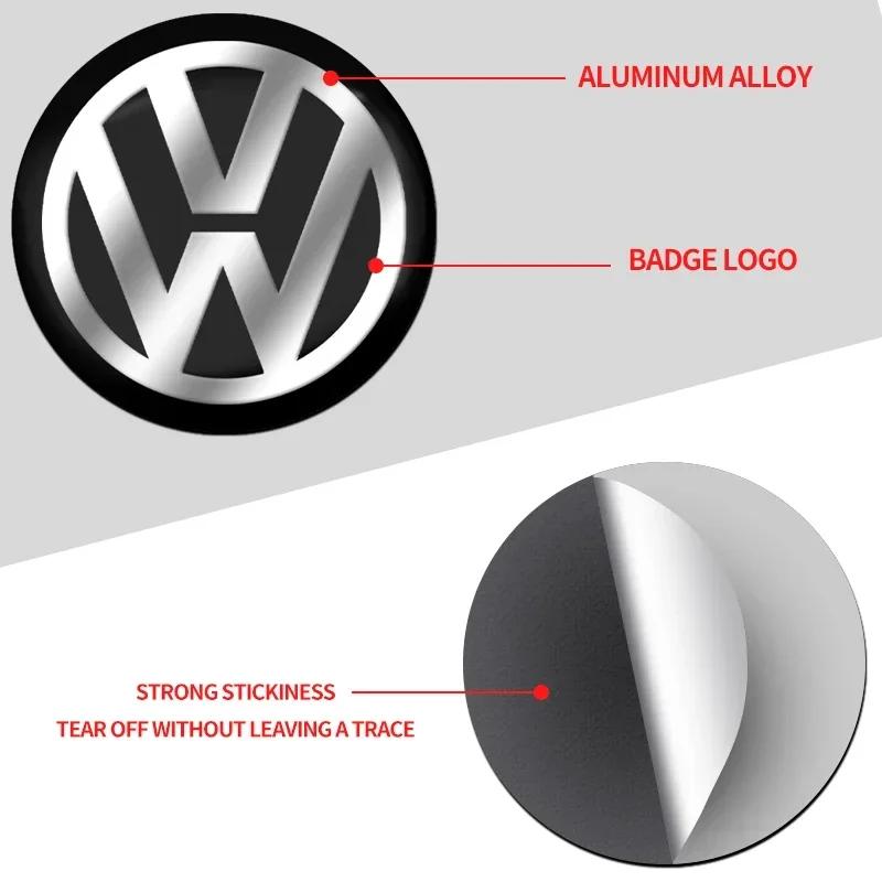 Car For Volkswagen VW 4Pcs 56mm New Car Wheel Stickers Center Hub Cap Car Emblem Badge Decal For Volkswagen GTI R-Line R Polo T5