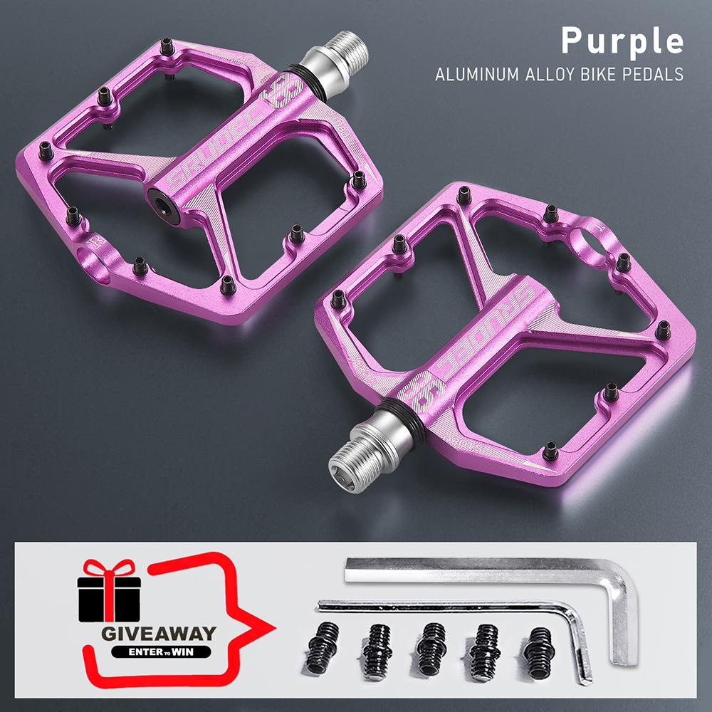 KRSEC S1080 Three Bearing Bicycle Pedals Ultralight BMX MTB Road Mountain Bike Pedals Non-slip Aluminum Alloy CNC Cycling Parts