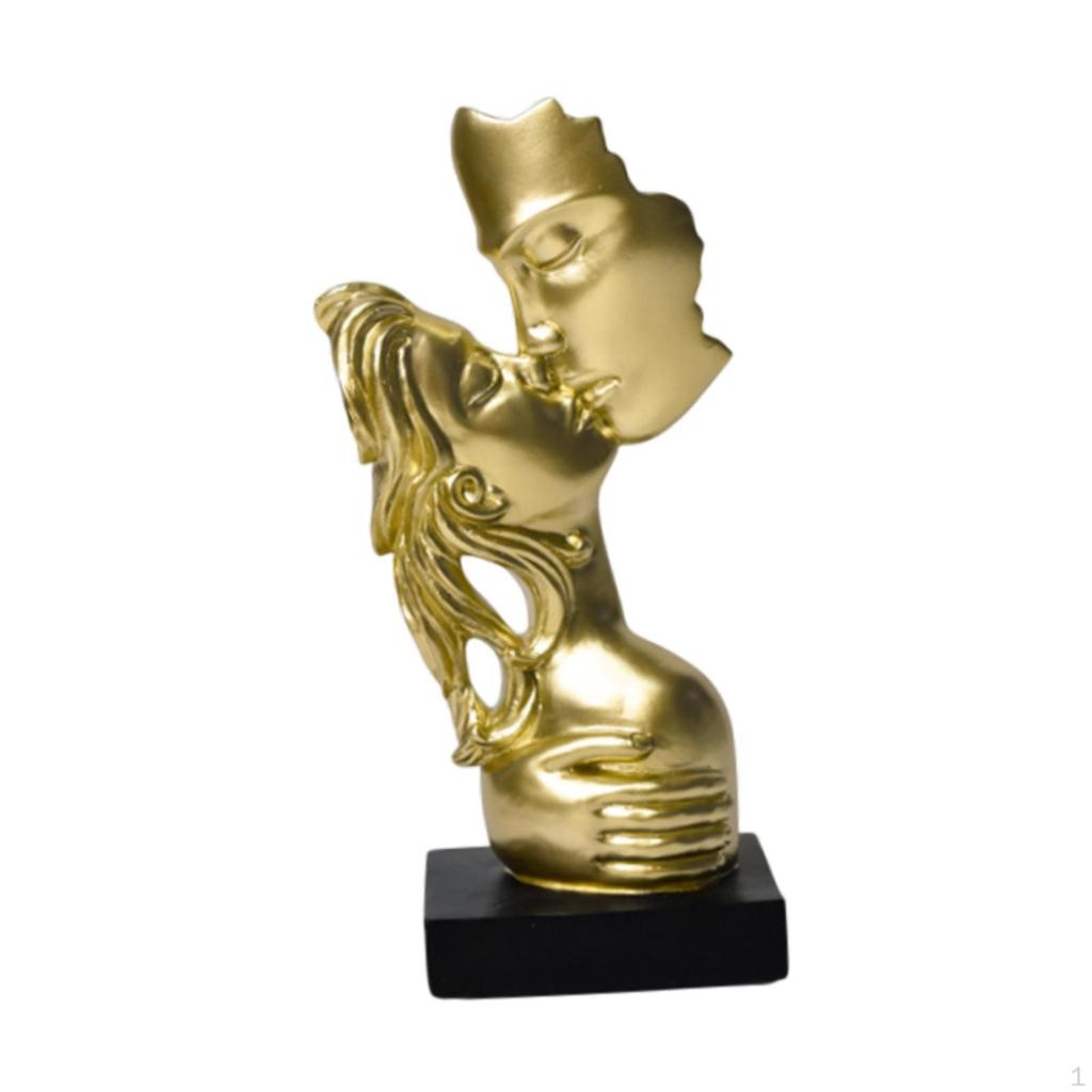 Абстрактное искусство Скульптура пары целующихся влюбленных Статуэтка Центральное украшение стола Поделки Фигурка любви