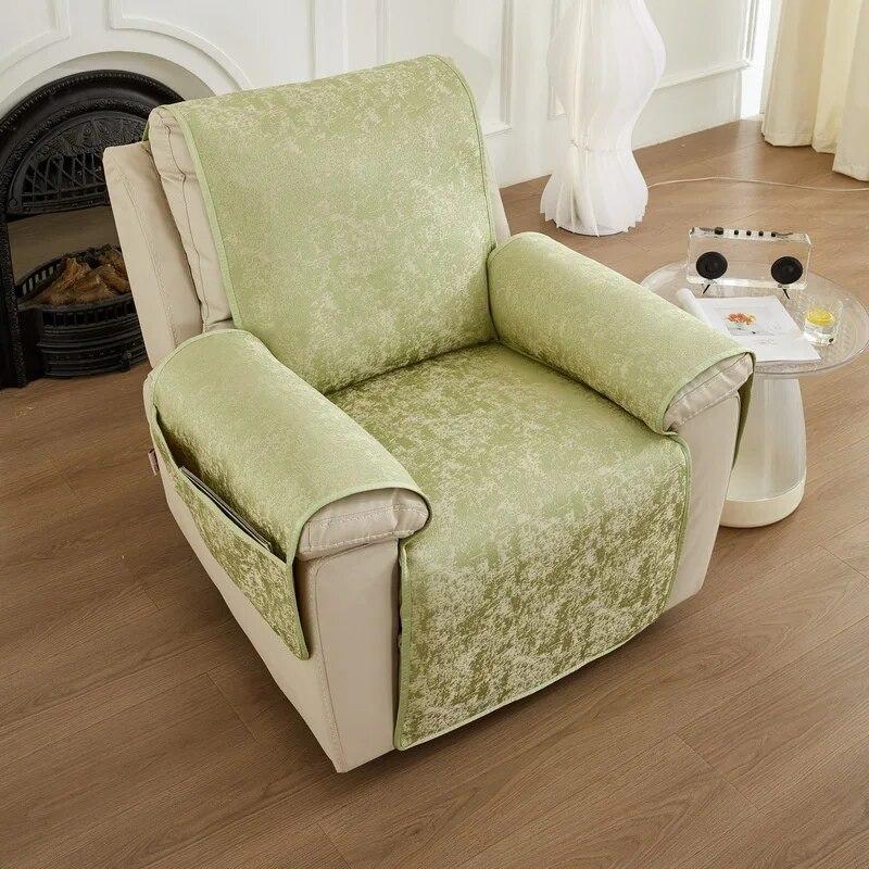 Recliner Sofa Cover Towel Armchair Case Sofa Mat Anti-Dust Non-Slip Lazy Boy Chair Cover Solid Color Universal Seat Cover