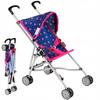 Poussette canne pour poupée légère et pliable, roues doubles, harnais - Kinderplay (KP0290T)