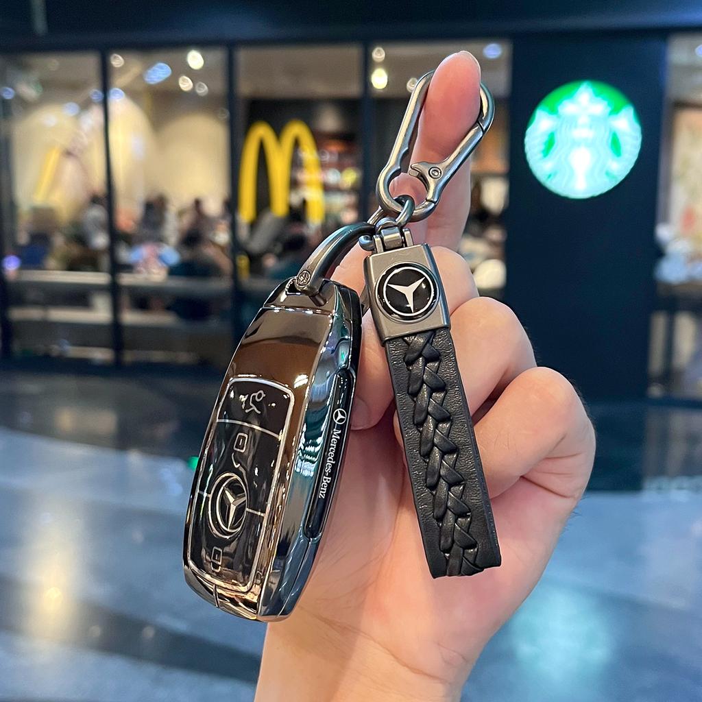 PZQ2   Car Key Bag Case Cover For Mercedes Benz 2023 2024 Glc300L Glc260L C260L C20 C Class Car Key Cover Suede Shell Protector Styling