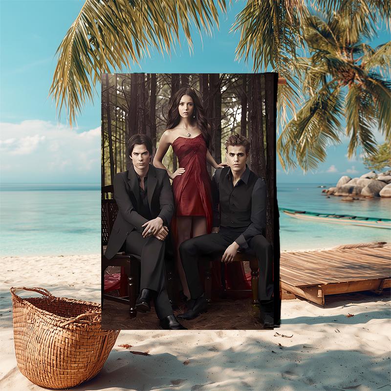 1pc The Vampire Diaries2 Beach Towel, Comfortable and Thick, and Swimming/Bath/Picnic/Camping Towel, Suitable for Seaside Beaches