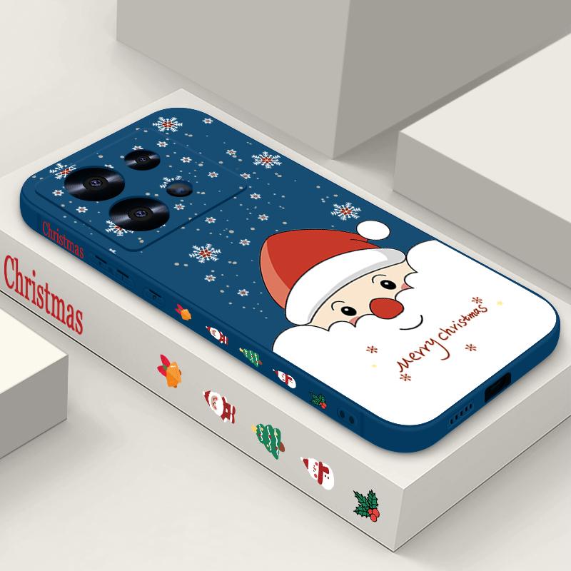 Санта Клаус Рождественский Принт Шнурок Чехол для Телефона Для Xiaomi Redmi Note 14 13 12 Pro Note 13 14 Pro Plus 5G 13 13C 4G 11 10 Pro Мягкий Силиконовый Чехол