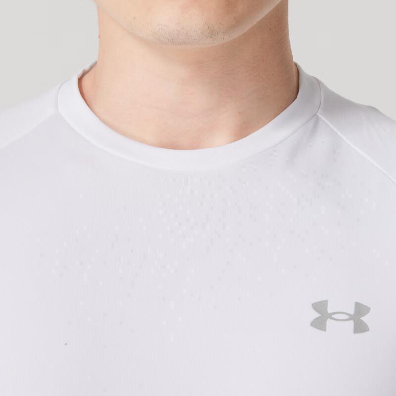 Under Armour Футболка с принтом в виде букв, спортивный свитер и шорты средней посадки, повседневный спортивный комплект для мужчин 1377054-100+1361492-012