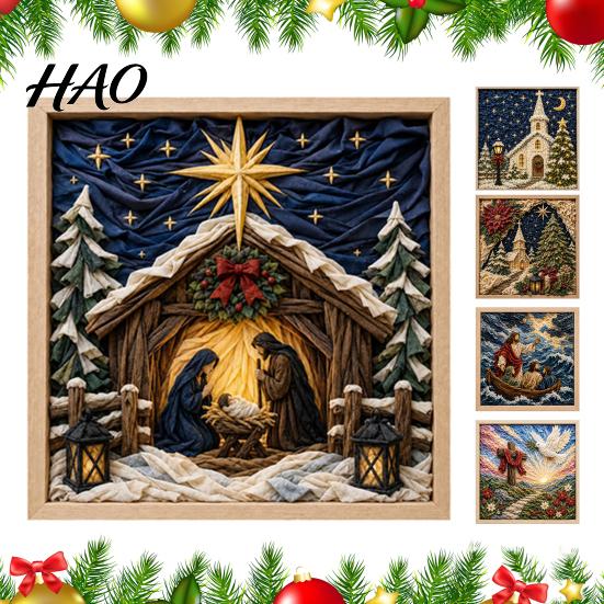 Christian Home Decor Projects 3D Fabric Poke Art Kit for Adults, Faith Inspired Based Crafting Kits Craft Kit, DIY Christmas Wall Handmade Religious