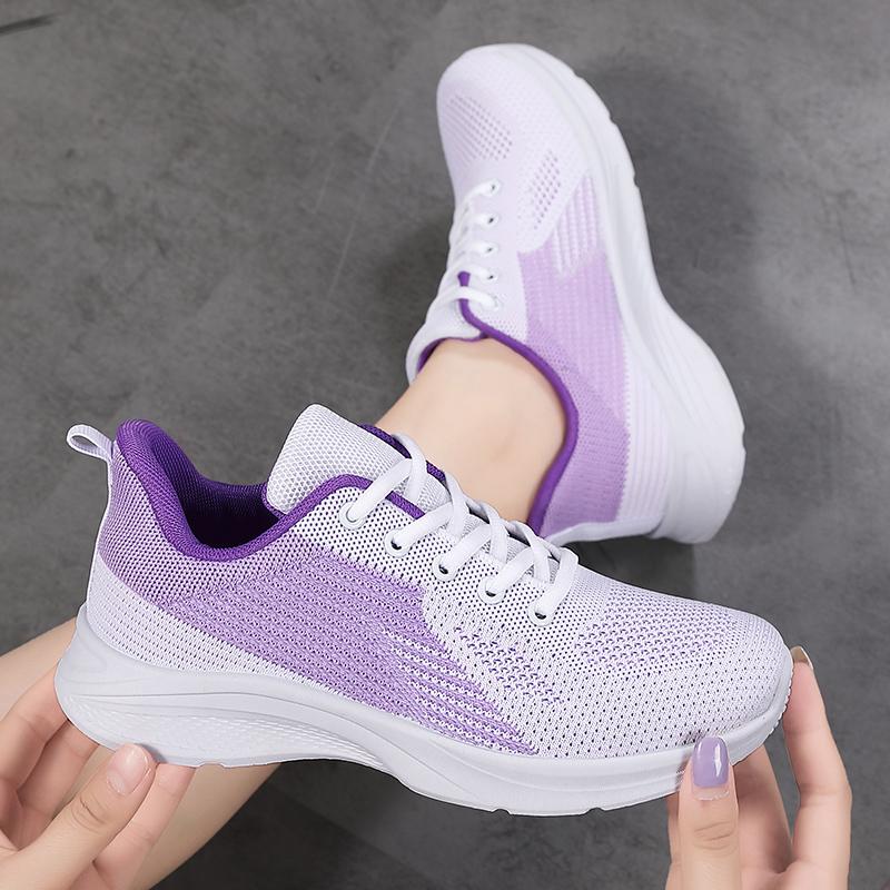 2024 Новые сетчатые дышащие модные повседневные женские туфли спортивные на плоской мягкой подошве обувь для ходьбы женские легкие