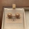 Gentle And Delicate Flower Pearl Zircon Stud Earrings Retro Loose Sweet Luxury Light Luxury High-End Earrings