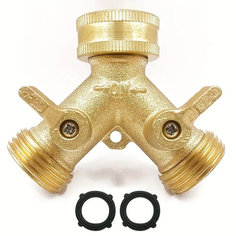 1 шт. Садовый шланговый разветвитель, 2-ходовой, прочный, латунный, двунаправленный, шланговый распределитель, латунный, двунаправленный, садовый шланговый соединитель