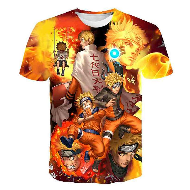 2025 Manga Naruto Fashion Cute Children Girls 3D Top Футболка с коротким рукавом Комплект Mario для девочек и мальчиков Топ с коротким рукавом