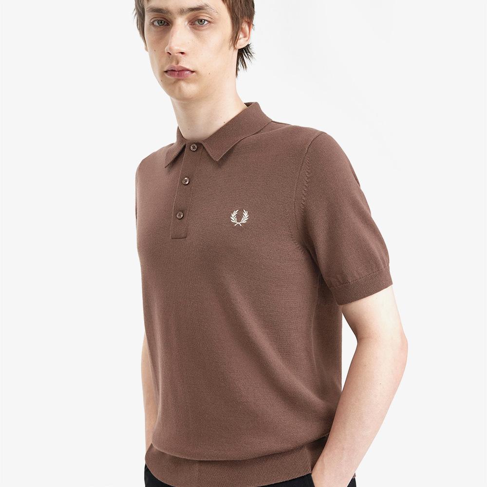 Fred Perry [Остроконечный] Классическая вязаная рубашка из мериносовой шерсти (U53) Afpm2417623-U53