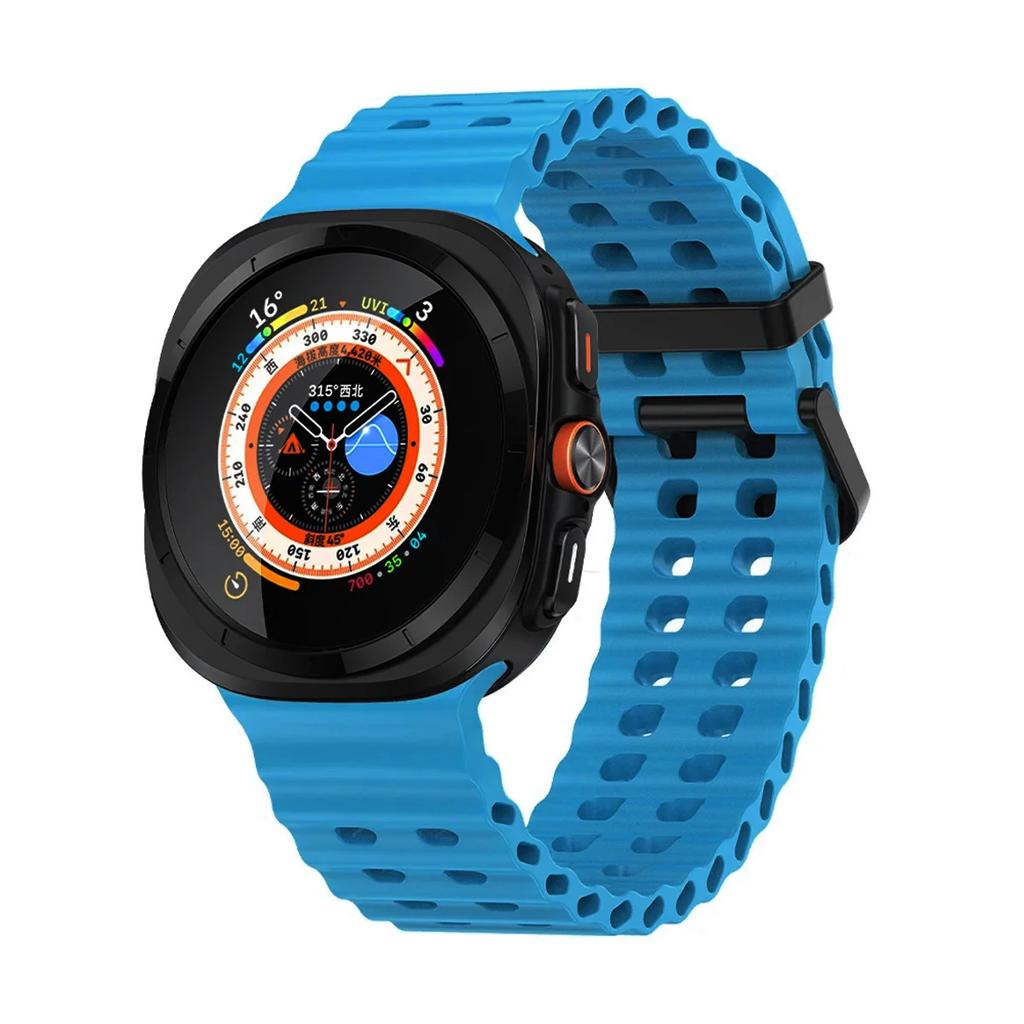 Galaxy Watch Ultra Marine Band Accessories Silicone Sport Bracelet correa For Samsung Galaxy Watch 7 Ultra 47mm Original Strap