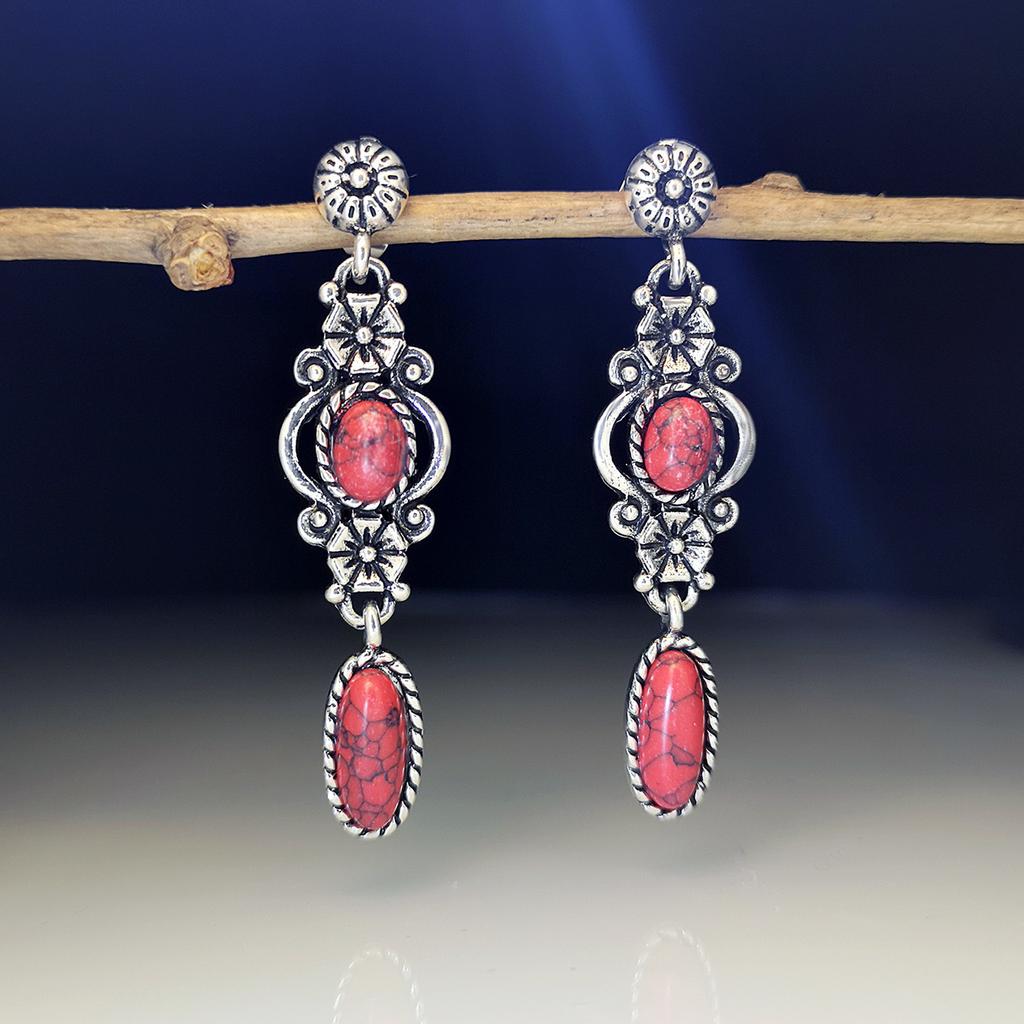 Винтажные богемные висячие серьги для женщин, модные длинные серьги с цветком синего и бирюзового цвета, изысканные женские украшения для пирсинга ушей в стиле бохо