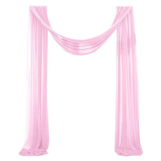 Wedding Arch Drape Chiffon Curtain Drapery Solid Color Tulle Drapery Draping Decoration for Weddings Ceremony Reception Banquets