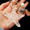Women Sea World Starfish Pearl Pendant Shell Shell Keychain Key Ring Starfish Keychain Key Chains