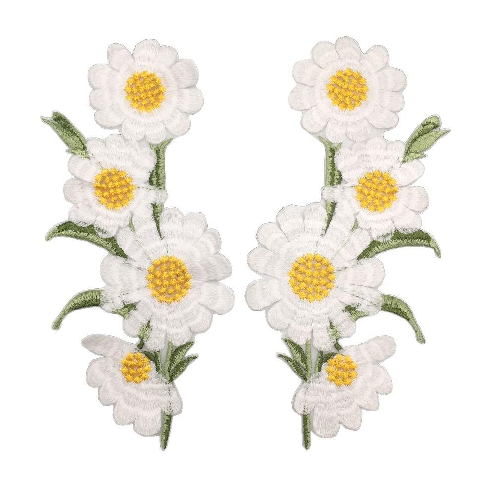 Daisy Clothing Applique Elegant Clothes Patches Flower Embroidered Patches  Sewing