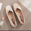 Flat Sole Single Shoes for Women with Small Leather Solid