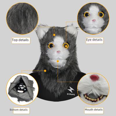 Игривый кот Милая маска на голову с подвижной челюстью для веселых празднований