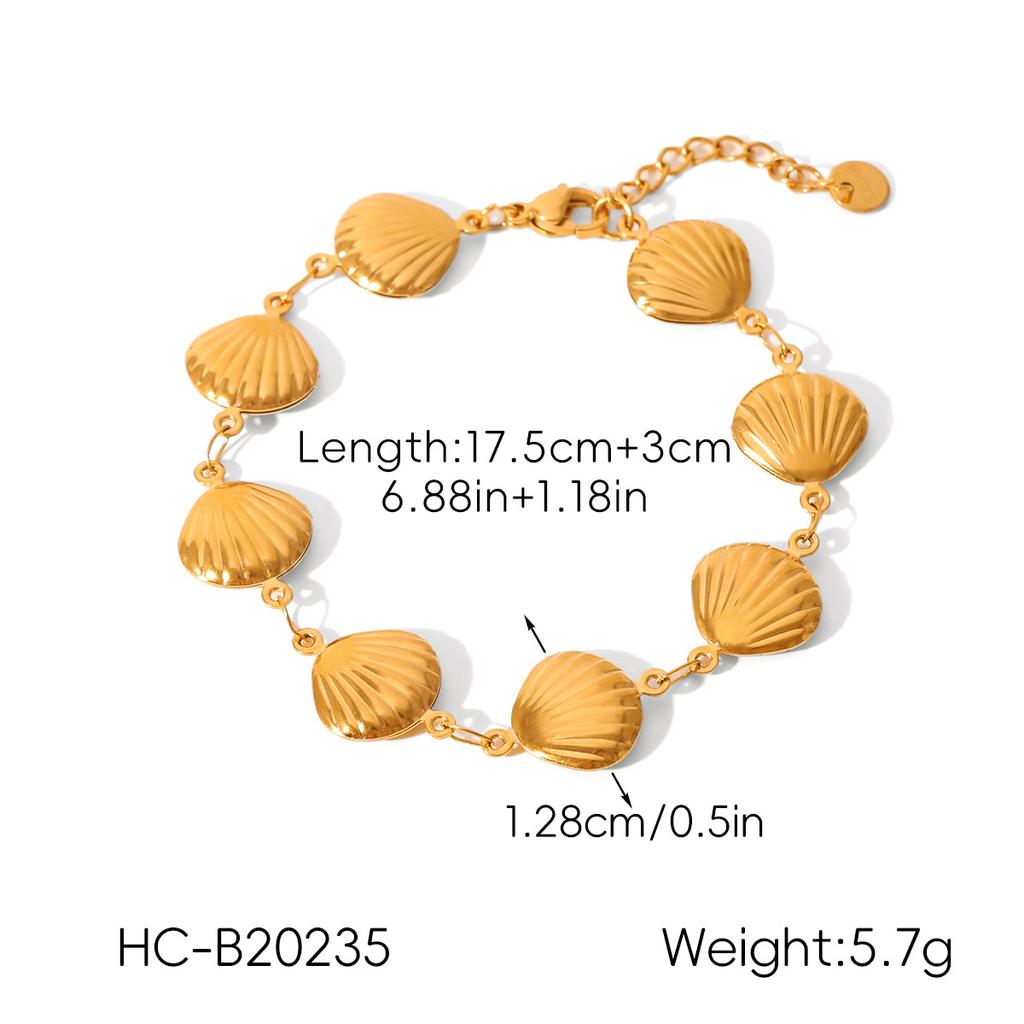 Seashell necklace and bracelet for women, light luxury versatile earrings, high-end titanium steel jewelry