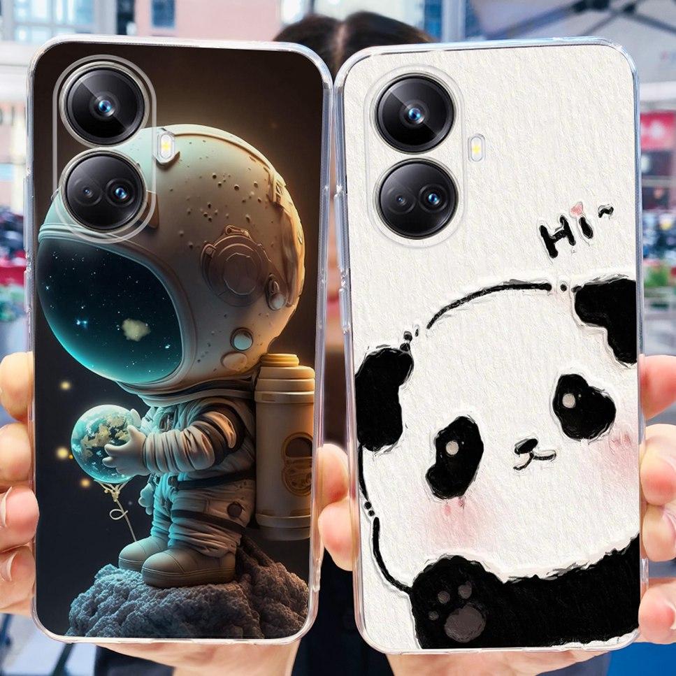 For Realme 10 Pro+ 6.7" RMX3687 Case Cute Cartoon Astronaut Cat Soft Silicon TPU Cover For Realme 10 Pro Plus Bumper Phone Case