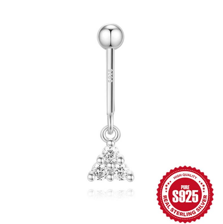 Piercings 925 Sterling Silver Zircon Snowflake Marquise Ball Flat Back Vertical Helix Piercing Ear Bone Earrings