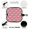 Pink Heart Pattern Soft Eyewear Pouch,Portable Sunglasses Case,Protective Glasses Bag,Lightweight Travel Eyeglass Sleeve Accessories