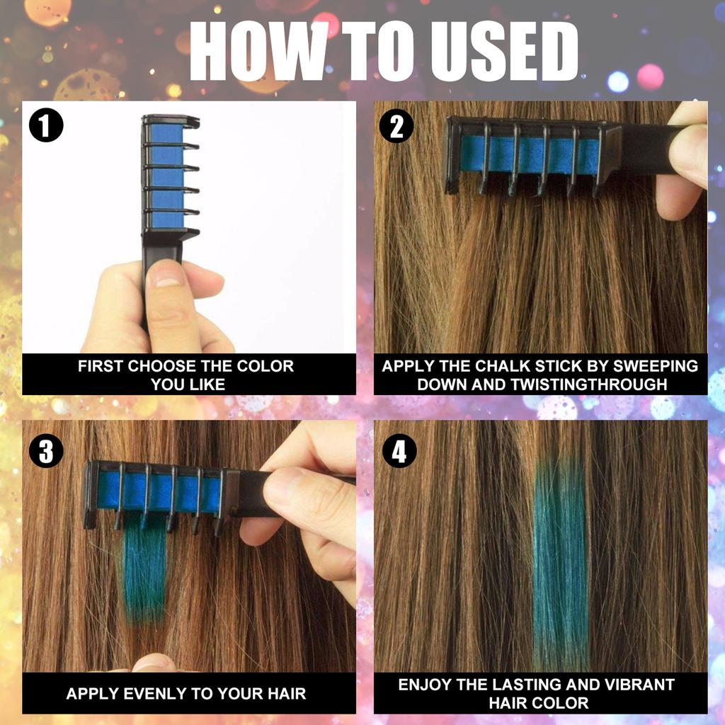 Hair Chalk Easy To Apply Long Lasting Plant Extracts Disposable Hair Dye Chalk for Party