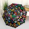 1pc Colorful Mandala Pattern Automatic Folding Umbrella, Heavy-Duty 8-Rib Construction, Perfect for Everyday yy251114153
