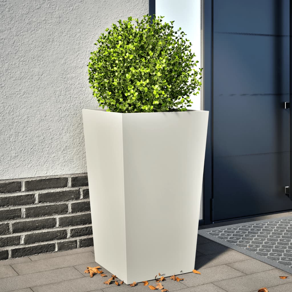 White Plant Pot 45 x 45 x 75 cm Steel