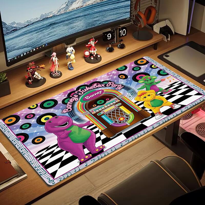 Barney Cartoon Color Mouse Pad Large Gaming Table Cushion Non-slip Laptop Tablet Big Mousepad XXL Mat Mini PC Playmat With Lock edge