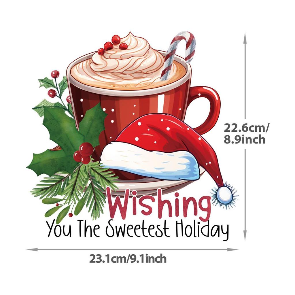 Winter Snow Doll Iron Patches, Christmas Tree Vinyl Stickers, Cars, Clothes, Hooded Sweatshirts, Heat Transfer, Diy T-shirts