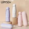 Capsule Umbrella Portable Mini Sunshade Sunscreen Rain Umbrella Black Rubber Alloy Handle Foldable Sun Rain Dual Use