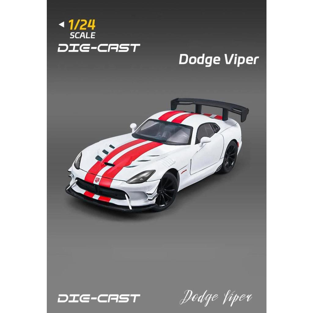 1/24 Dodge Viper ACR SRT Модель спортивного автомобиля из сплава Литой металл Гоночные автомобили для трека Модель автомобиля Звук и свет Детская игрушка Подарок