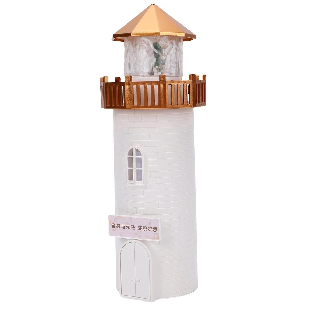 Lighthouse Night Light Rechargeable Moon Projection Lighthouse Lamp with 360 degrees  Stereo Bluetooth Speaker for