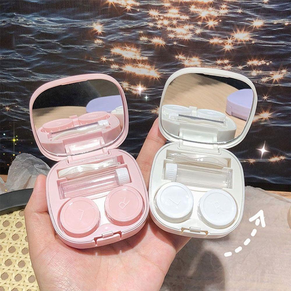 Милый контейнер для контактных линз Простота Красота Контейнер для глаз Портативный инструмент для ухода за линзами
