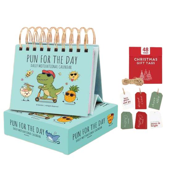 2026 Funny Pun Calendar Daily Tear-Off Desk Calendar with 365 New Puns Jokes And Notes Compact Spiral Bound for Office Home Decor
