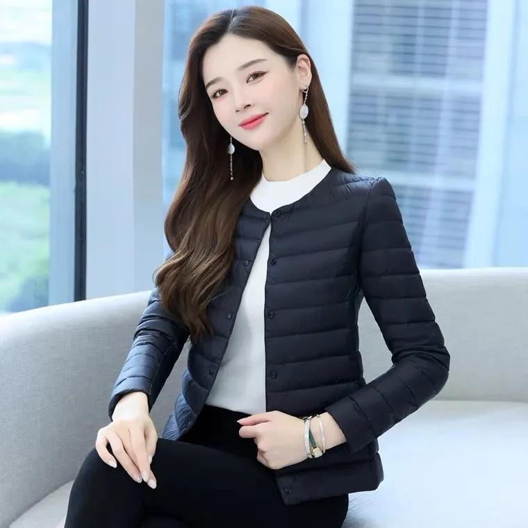 Down and Cotton Jacket, Lightweight and Short, Worn Inside, Small Cotton Jacket, Warm, Collarless, Inner Lining, Silk Cotton, Winter Women's Jacket