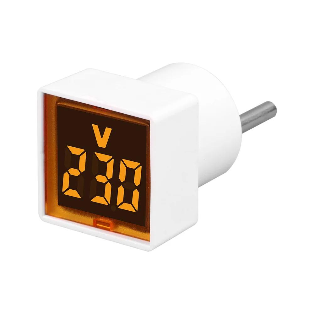 1pc 50-380V LED Digital AC Voltmeter Indicator LED Lamp Square Voltage Measuring Instruments Signal Light EU Plug
