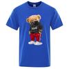 Cotton Tees 100% Cotton Sports Mask Bear Print Short-sleeved T-shirt Male Half-sleeved Summer Casual Oversized T-Shirts Men’s