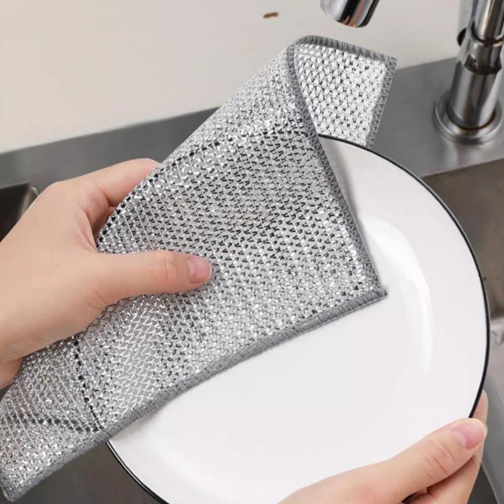 Thickened Metal Wire Silver Wire Dishcloth Kitchen And Household Dishwashing Cloth No Damage To The Pot Dishwashing Wire Dishclo