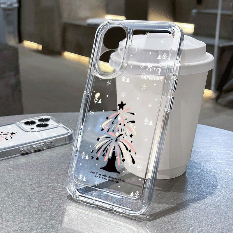 Чехол с рисунком Санта-Клауса, оленя, для iPhone 16, 15, 14, Pro Max, 13, 12, Mini, 11, Pro Max, Xr, Xs Max, 8, 7, противоударный, прозрачный, мягкий, силиконовый