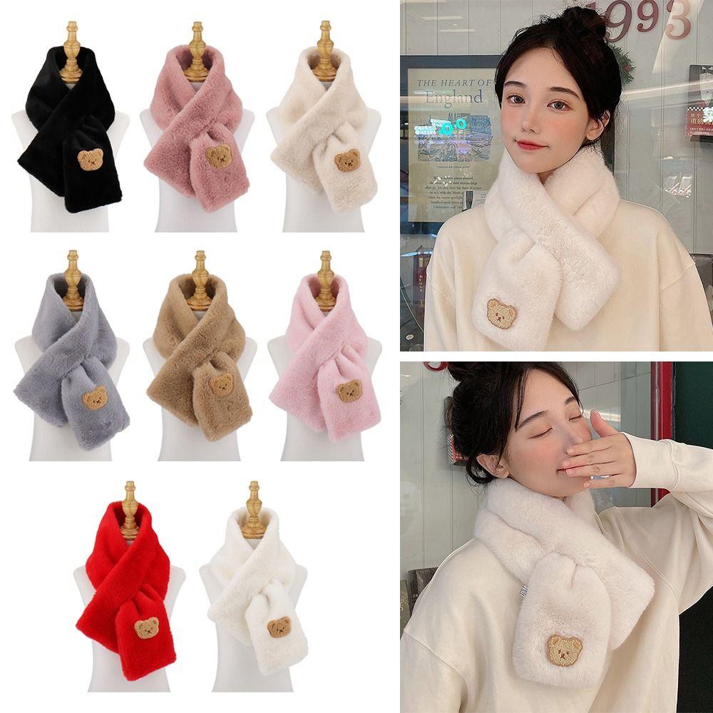 Elegant Shawl Winter Warm Cross Scarf Neck Warmer Neckerchief Wrap Solid Color